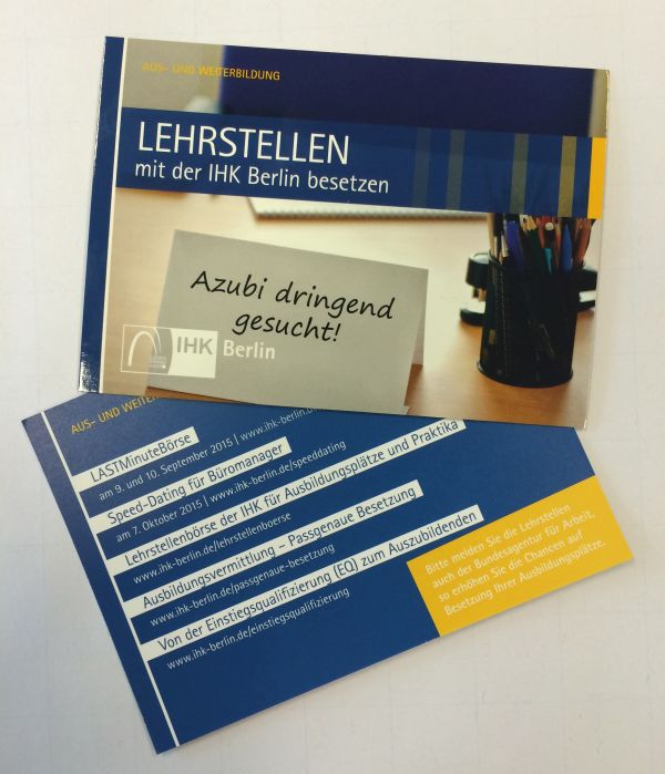 Lehrstellen mit der IHK Berlin besetzen.